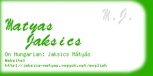 matyas jaksics business card
